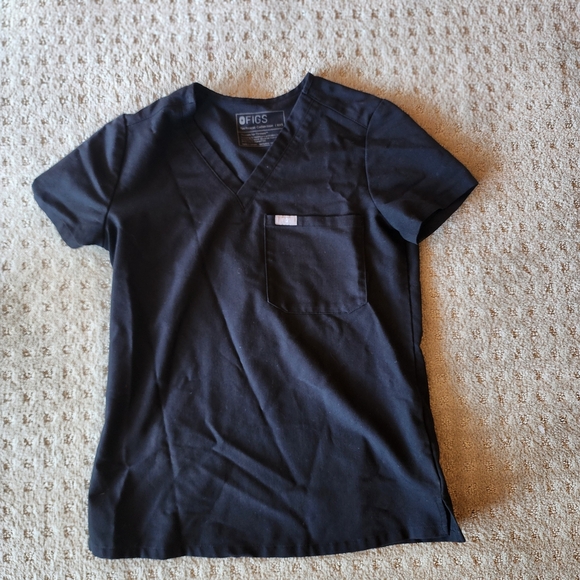 Figs Catarina BlackTechnical Collection Scrub Top - Picture 1 of 3